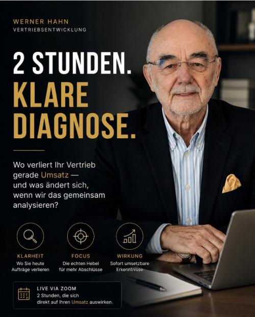 2 Stunden. Klare Diagnose. Wo verliert Ihr Vertrieb gerade Umsatz?