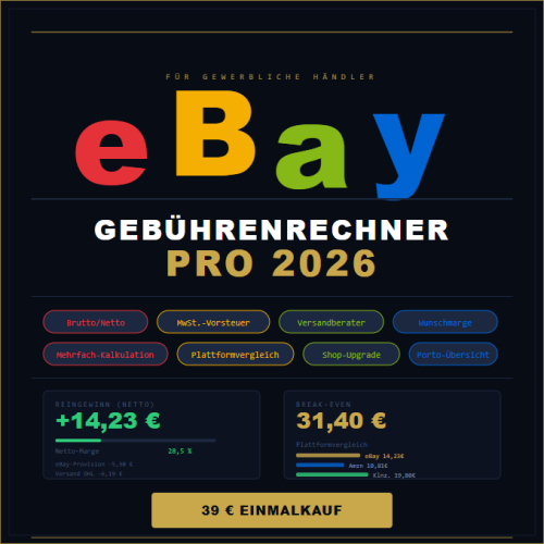 eBay Gebührenrechner Pro 2026 – Finanzen & Investieren