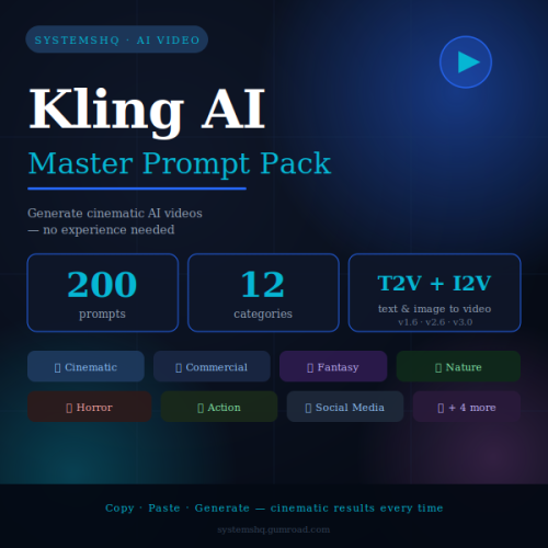 Kling AI Master Prompt Pack — 200 Prompts – IT & Programmierung